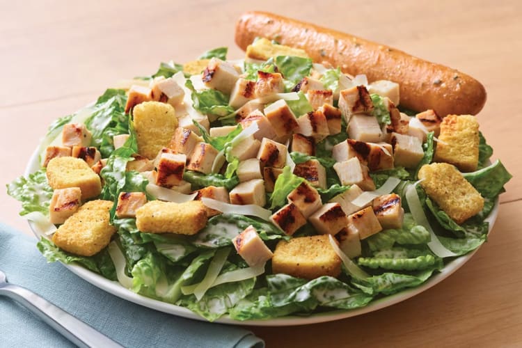 Chicken Caesar salad is a healthy applebees secret menui item