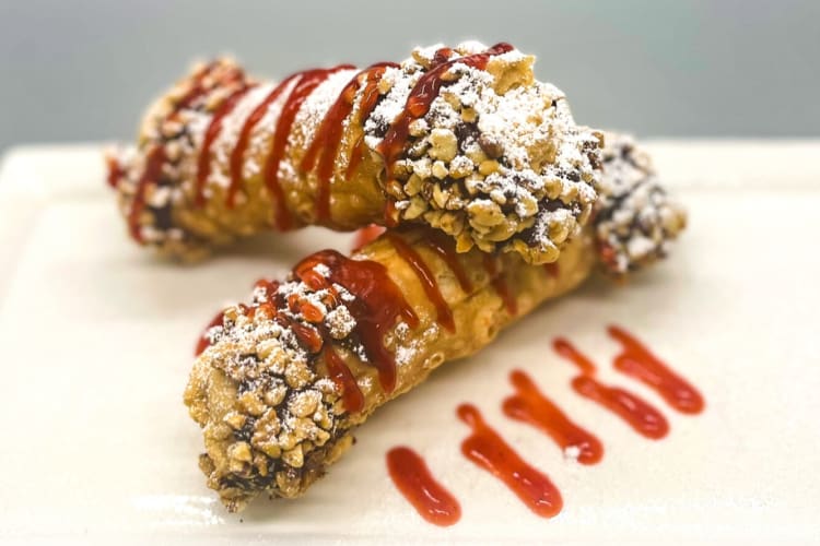 Chocolate and peanut butter cannoli