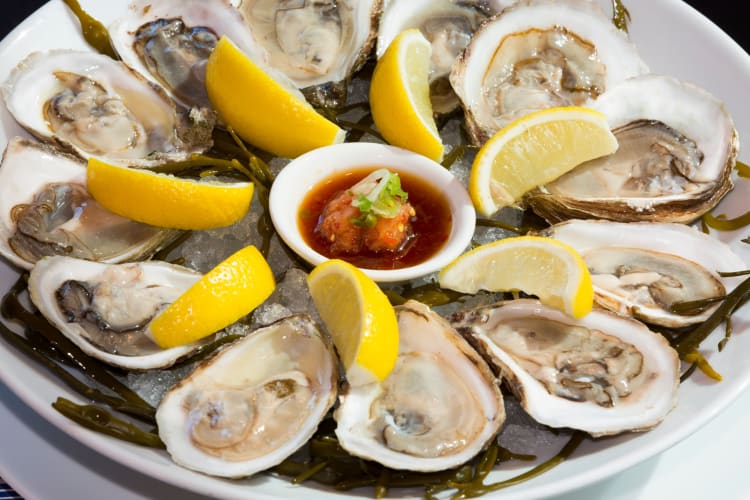 Oysters served with lime