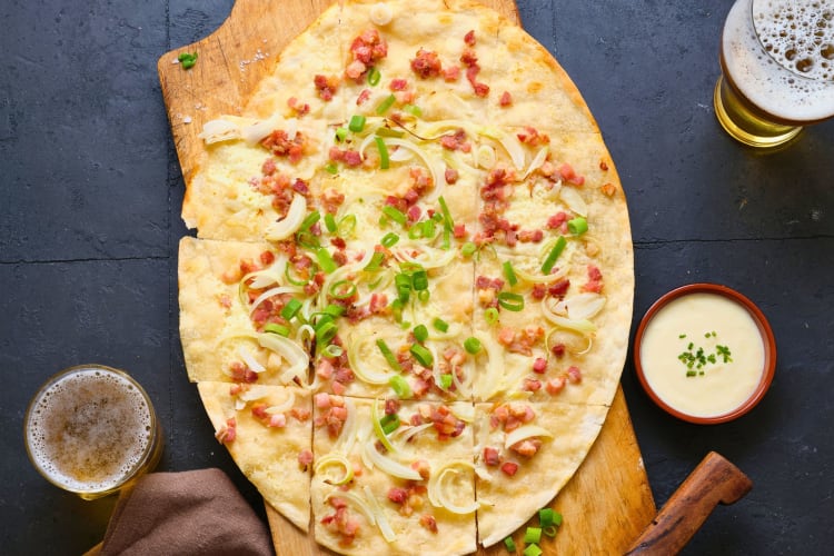 Flammkuchen are one of the best Berlin foods.