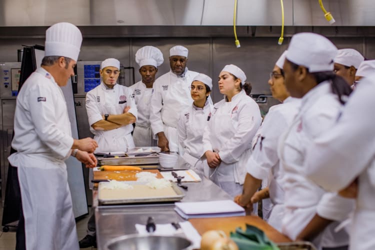 Student attending a class at Kendall College
