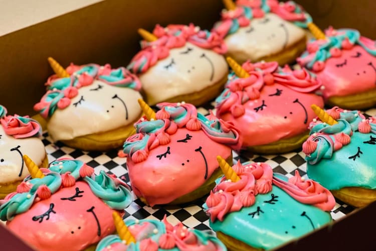Donuts shaped as unicorns