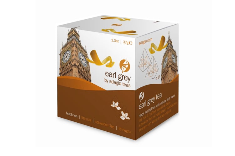 A box of Adagio Teas Earl Grey tea, one of the best Earl Grey teas