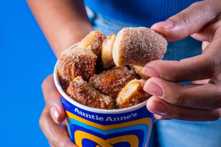 Cinnamon sugar bites served on a cup