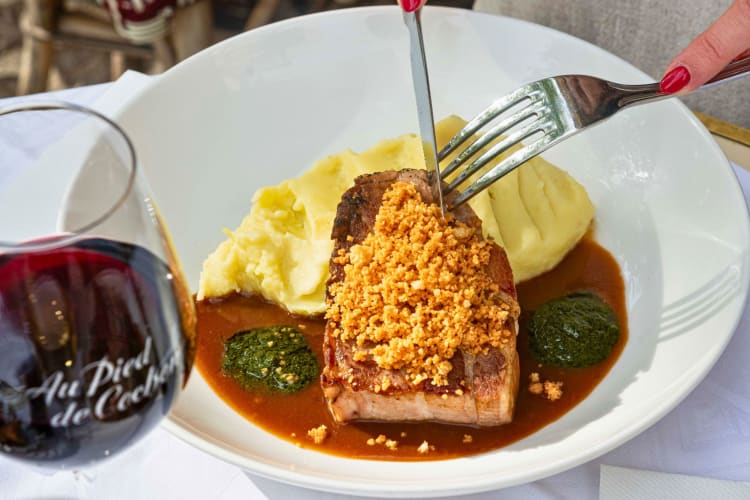 Pork loin from one of the best French restaurants in Paris.