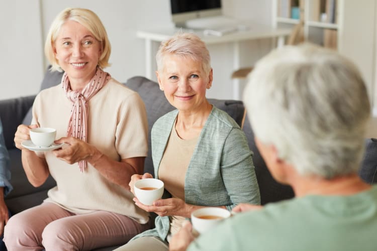 Senior women drinking tea.