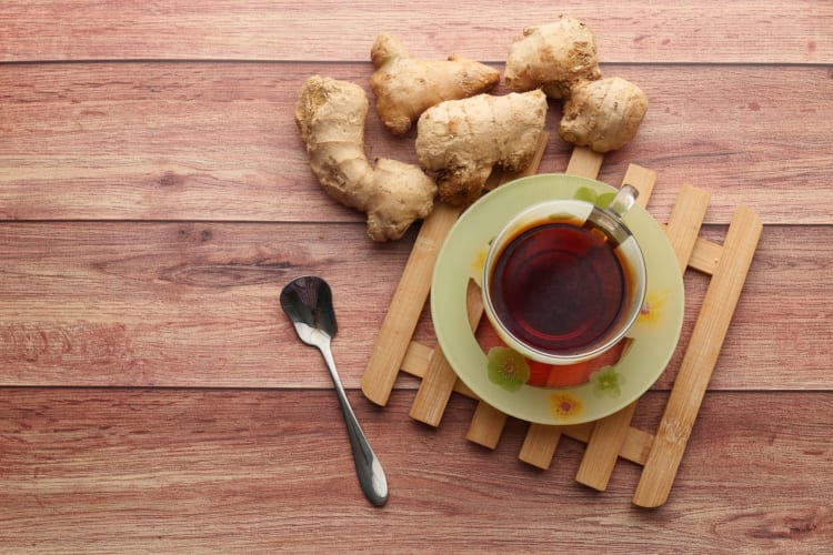 A cup of fresh ginger tea.