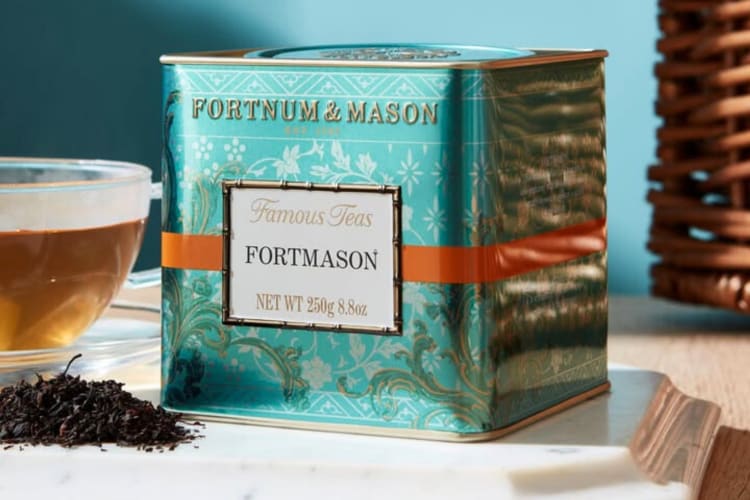 A tin of Fortnum & Mason tea, one of the best loose-leaf teas