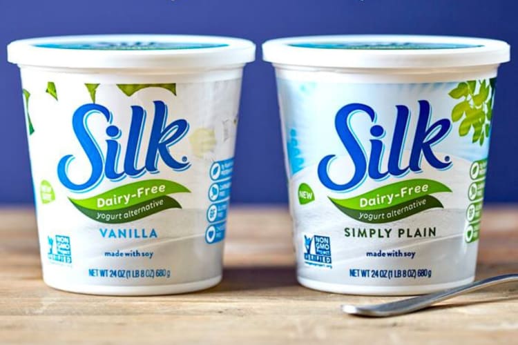 Two tubs of Silk Dairy-Free Yogurt