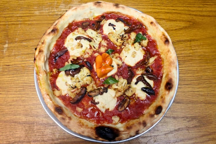 Plant-based spicy arrabiata pizza