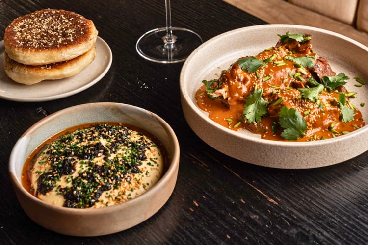 Hummus and slow roasted lamb shouldert