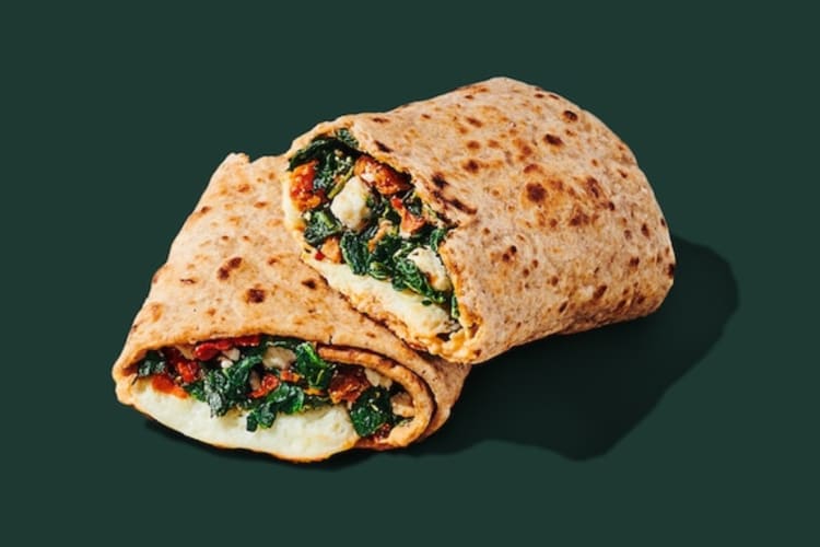 Spinach, feta and egg wrap