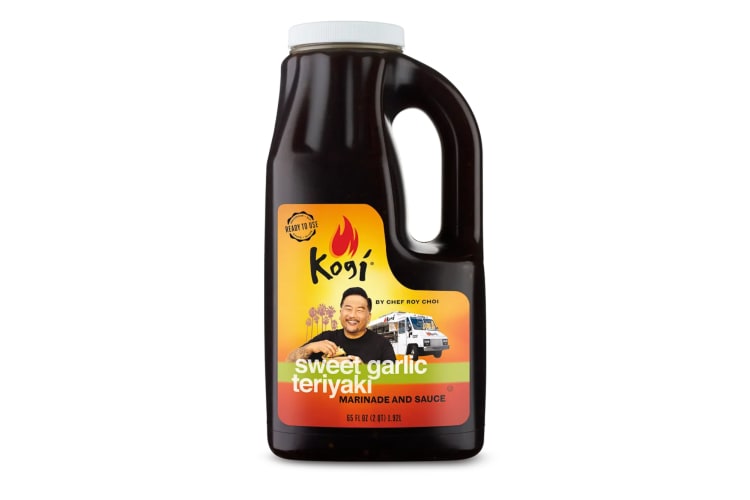A bottle of Kogi Sweet Garlic Teriyaki Marinade and Sauce