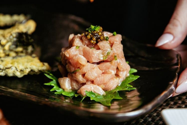 Otoro tartare is a delightful option for a fancy birthday dinner in Charlotte