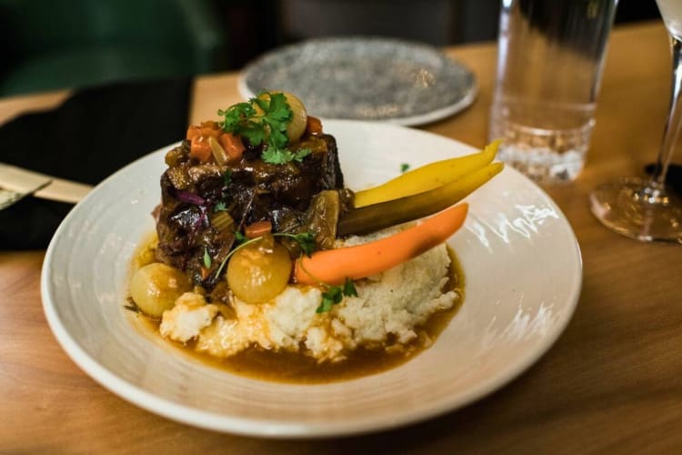 Sous vide beef short rib is a delicious dish to celebrate a brithday dinner in Pittsburgh