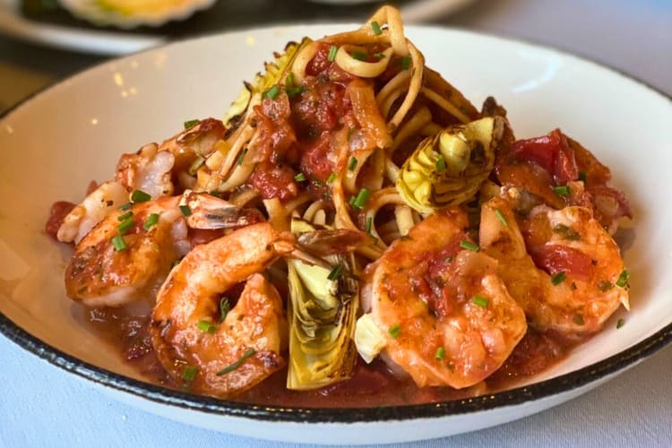 The jumbo shrimp scampi is an iconic dish to celebrate a birthday dinner in Pittsburgh