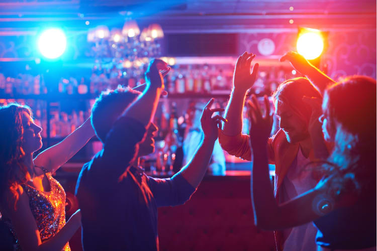 People dancing in a nightclub