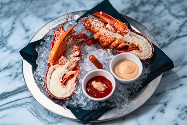 Maine lobster cocktail is a special dish at this birthday restaurant in Boston