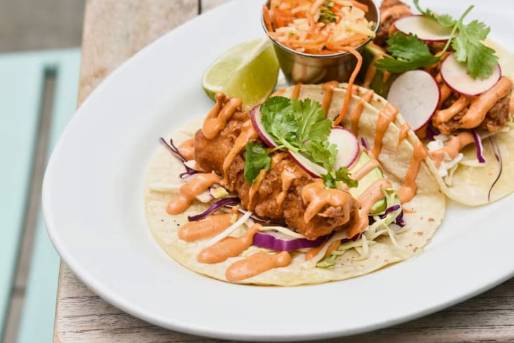Fish tacos from bottomless brunch in NYC.