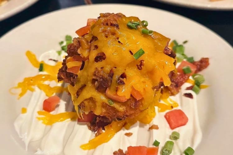 Loaded Latkes, a traditional Jewish breakfast in Boston.