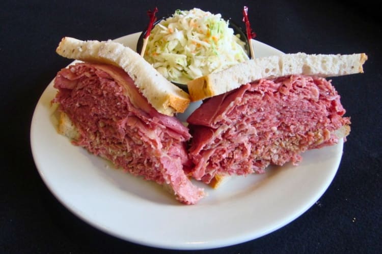 Corned beef sandwich is a tasty breakfast in Cleveland