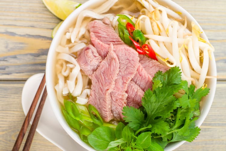 Classic beef pho bo served for breakfast in Portland