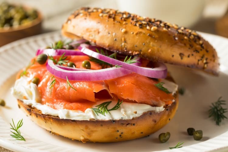 Bagels are commonly available for breakfast in Raleigh, NC