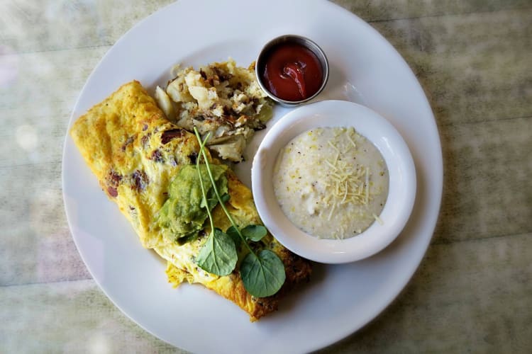 A bacon and cheddar omelette from Cody's La Jolla