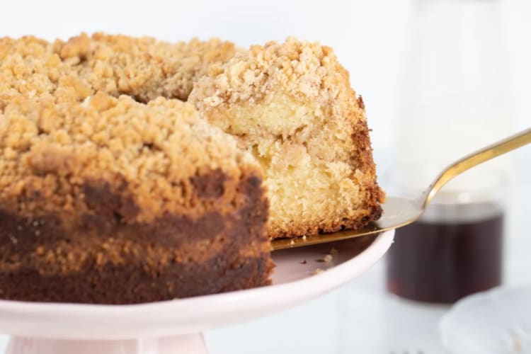 Homemade cinnamon coffee cake.