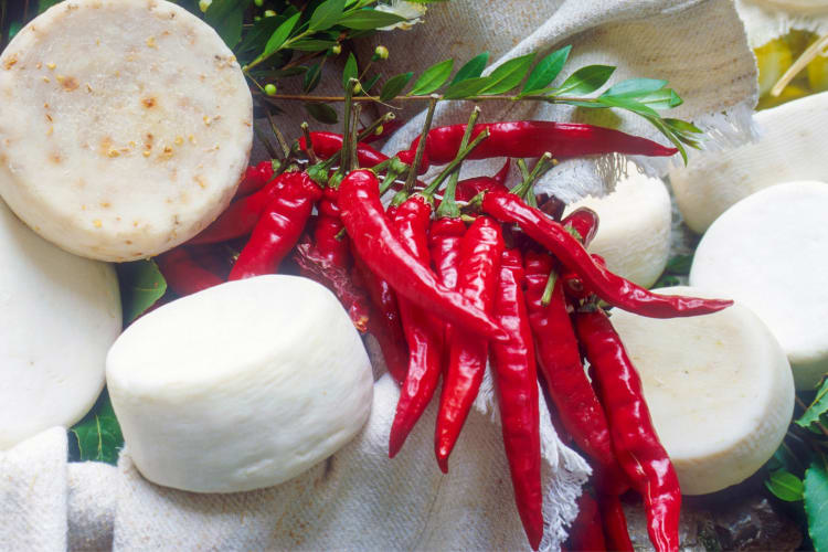 Calabrian chili pepper with goat cheese