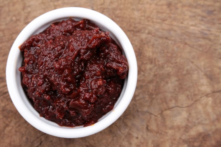 Calabrian chili paste in a small bowl