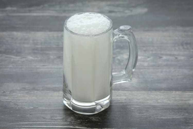 Buttermilk on a glass cup