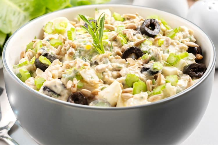 Homemade keto chicken salad