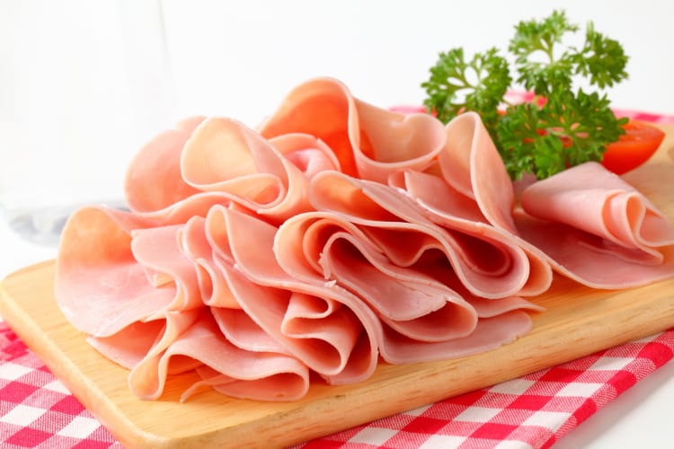 Ham on a wooden board