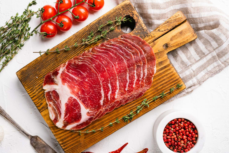 Capicola served with rosemary