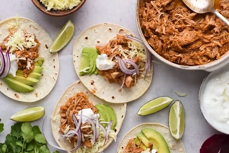 Instant Pot chicken tacos are a tasty cheap, healthy meal