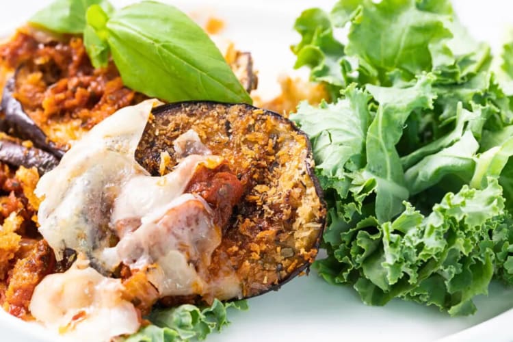 Vegan eggplant Parmesan is a tasty cheap, healthy meal for vegans