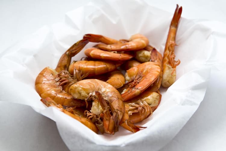 Smoked shrimp at Calumet Fisheries in Chicago