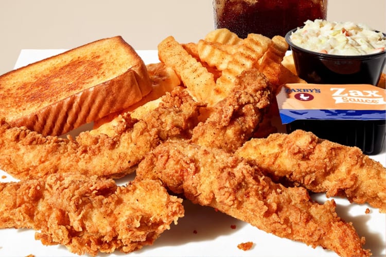 Chicken, sides and sauces from Zaxby's, one of America's favorite chicken fast food chains