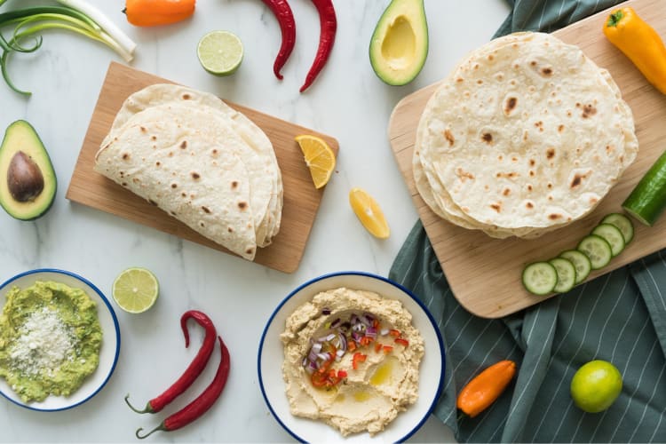 Vegan tortillas are a perfect Christmas potluck idea