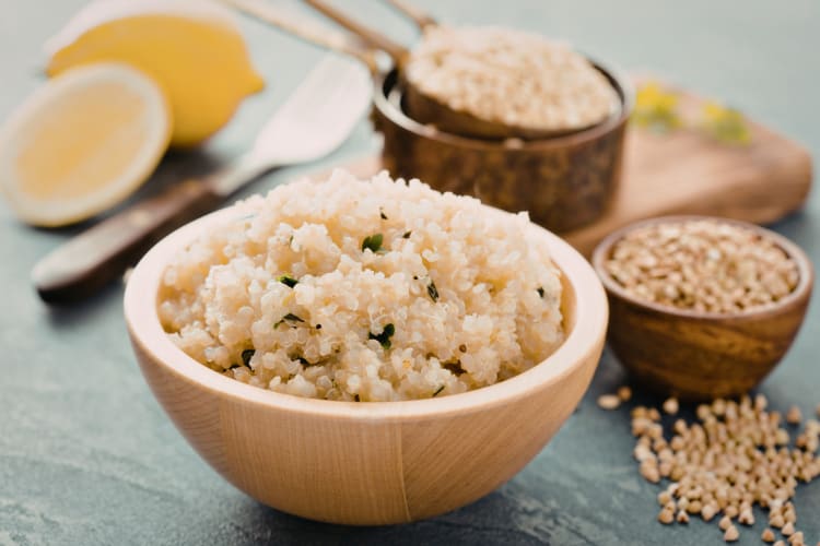 cooked quinoa in a bowl