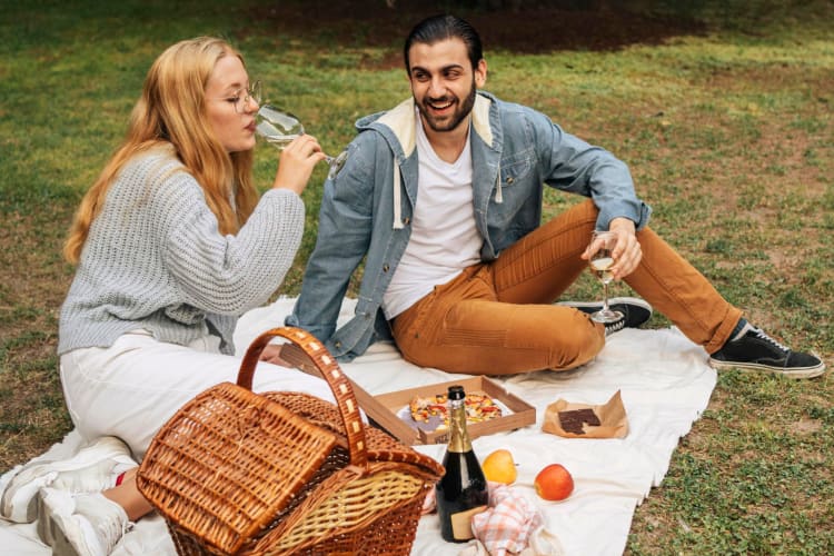 couple having a nice picnic