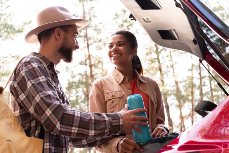 couple on a road trip