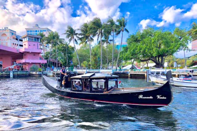 A gondola ride is a great date idea in Fort Lauderdale