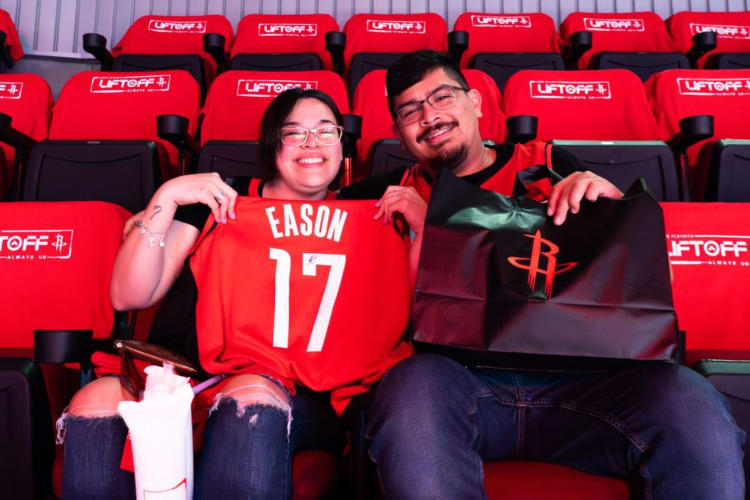 Couple at a rockets basketball game