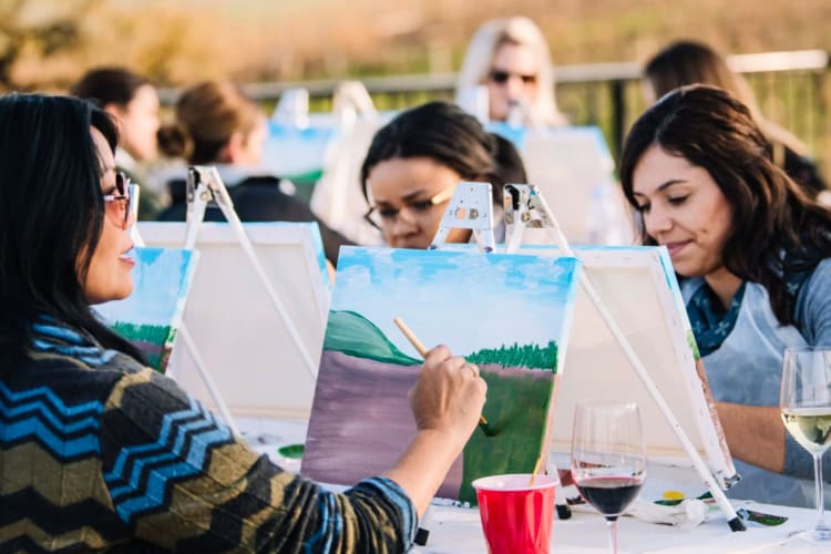 Paint and sip activity