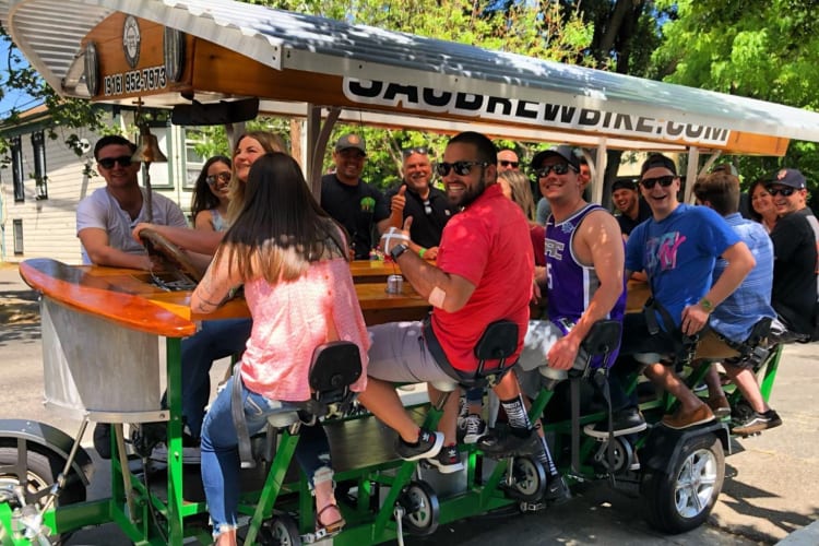 Pedal and sip is a fun date idea in Sacramento