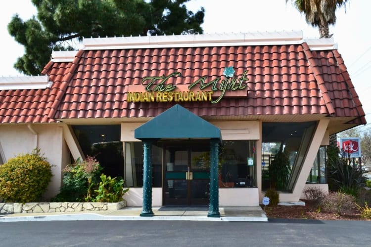 The exterior of The Mynt - an Indian buffet that is a great date idea in San Jose.