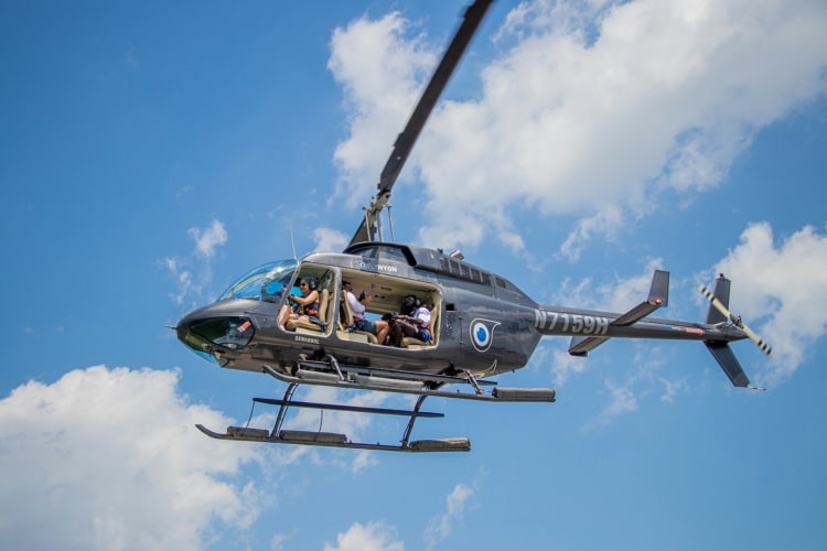 Booking a helicopter ride with FlyNYON is fun for a date night in NYC