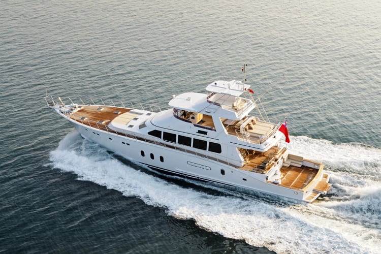 A large yacht on the ocean — a great place to spend a date night in NYC